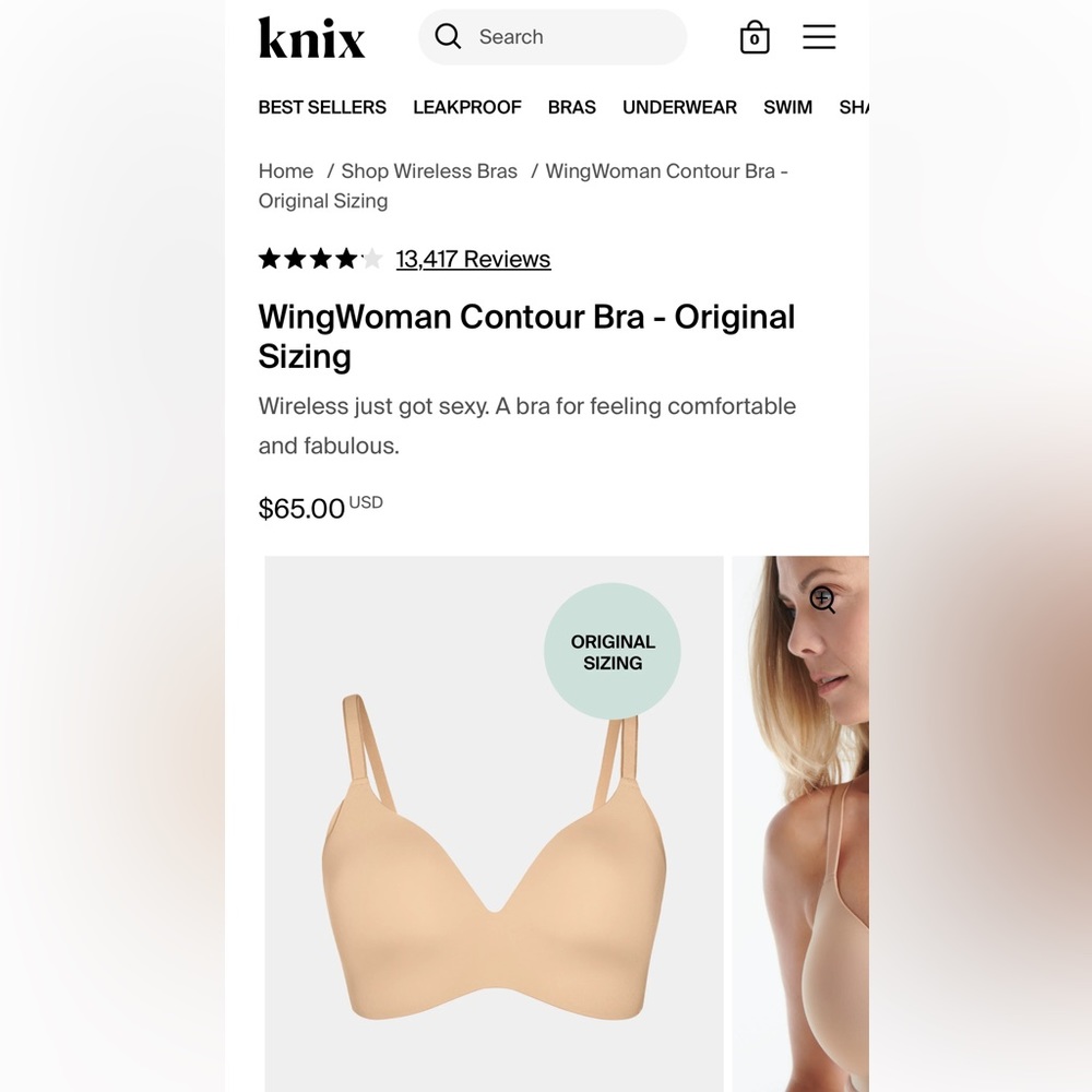 Brand new Knix brand bra in Sand.